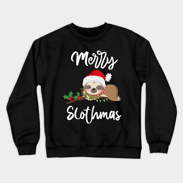 Merry Slothmas Christmas Pajama for Sloth Lovers Crewneck Sweatshirt by Charlotte123